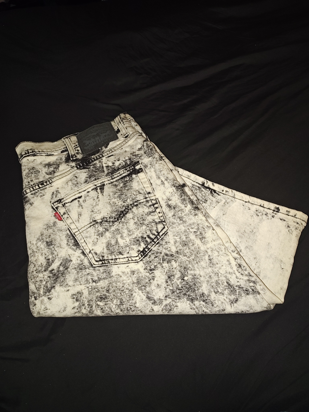 Levi's Men's Black & White Acid Wash Jeans